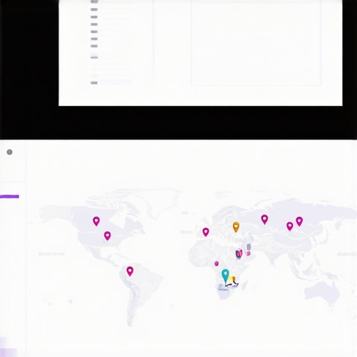 Advanced Local SEO Analytics Dashboard Business owner analyzing local SEO data on a digital dashboard