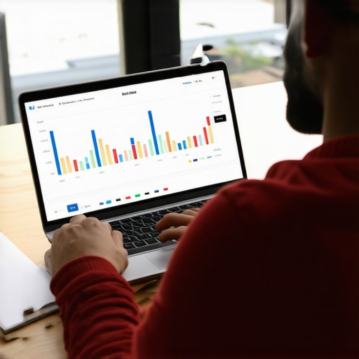 Digital marketer analyzing local SEO metrics on a computer