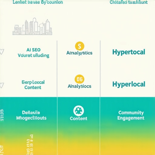 Advanced Local SEO Strategy Layers Infographic illustrating complex layers of local SEO optimization including AI analytics, content, and community signals.