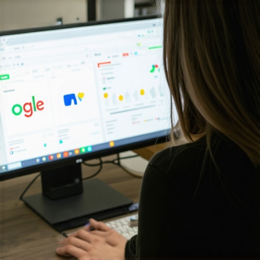 Digital marketer reviewing niche-specific GMB analytics with advanced tools