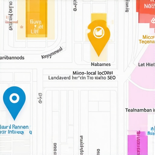 Map showing detailed neighborhoods with targeted keywords and landmarks for local SEO