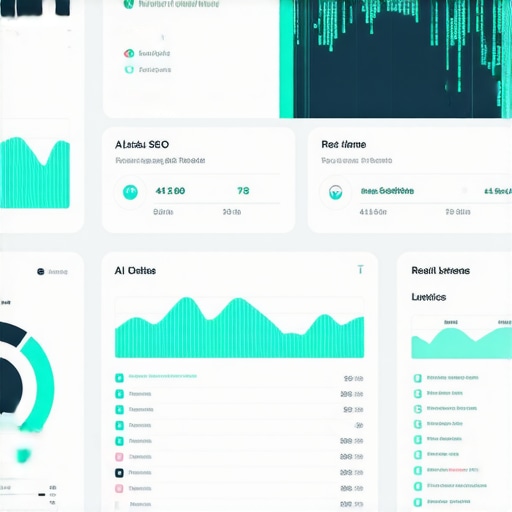 Futuristic digital dashboard showing local SEO analytics with AI data streams.