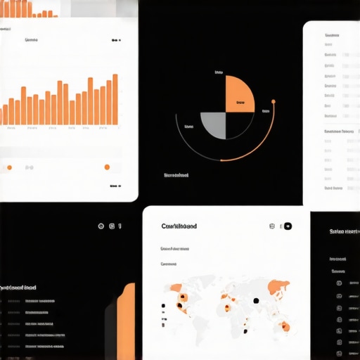 High-tech dashboard showing local SEO metrics and analytics