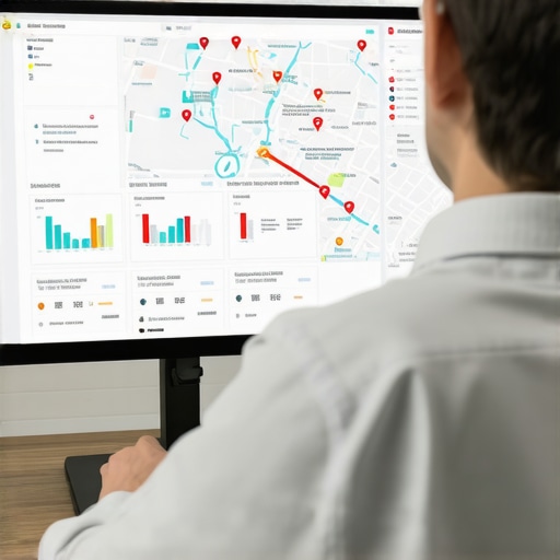 Business owner analyzing local SEO data on a computer