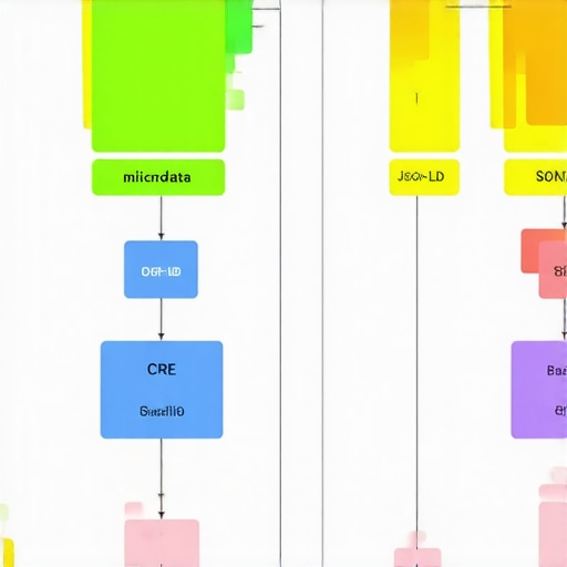 Diagram illustrating combined microdata and JSON-LD schema layers enhancing Google My Business rankings