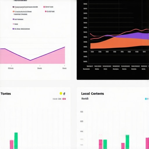 A digital dashboard displaying local SEO analytics and predictive data tools