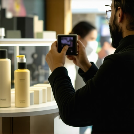 Business owner demonstrating augmented reality features for local marketing