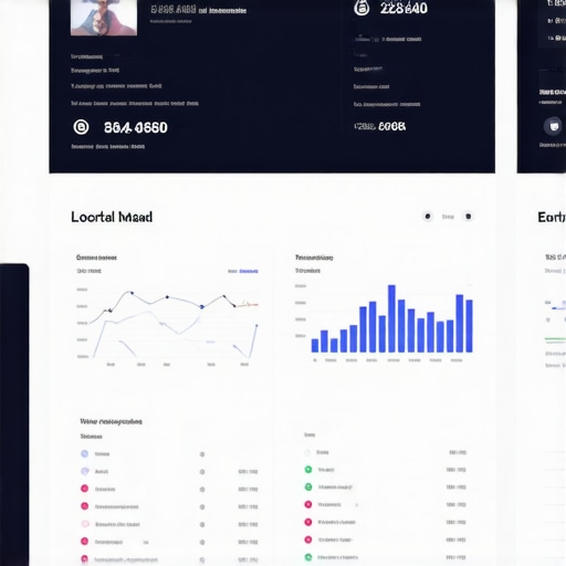 Digital marketing dashboard showing local SEO and AI analytics