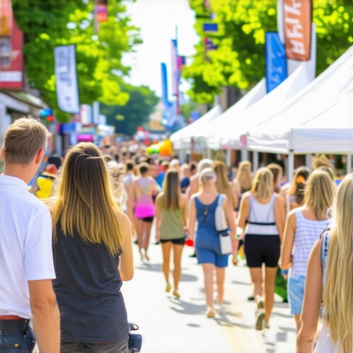 Local business participating in neighborhood event with residents