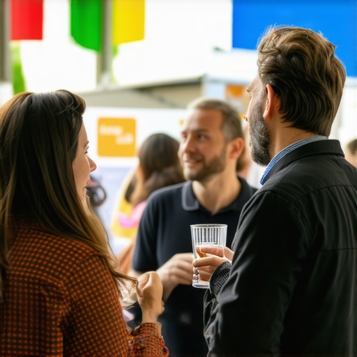 Business owner participating in local community event