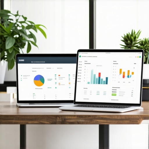 Business analytics charts on a laptop screen focusing on local SEO performance