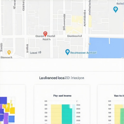 Chart showing local search trends, maps, and analytics for SEO