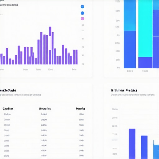 A high-tech dashboard displaying local SEO analytics and AI-driven data visualizations.