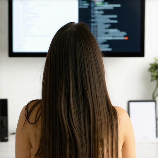 Business owner working on computer with schema markup code on screen