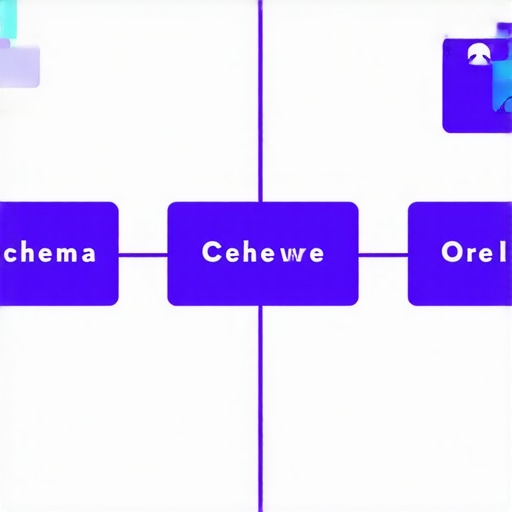 Detailed diagram showing schema markup types and their placement in website code