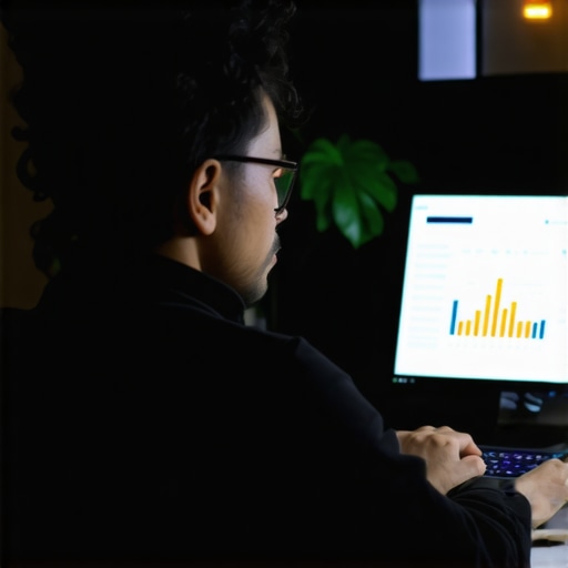 AI-driven Local SEO Analytics Business person using AI analytics platform to optimize GMB profile.