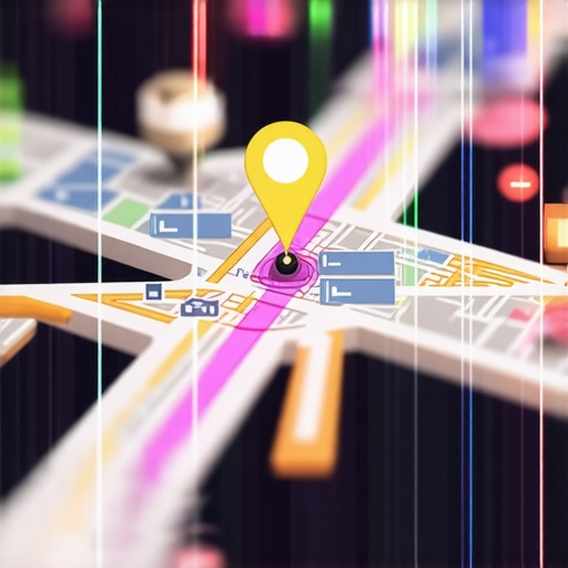 Advanced Local SEO Analytics Visualization Futuristic digital map with data overlays illustrating top local business rankings and analytics