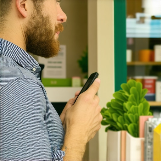 Business owner engaging with customers using a smartphone in a local shop