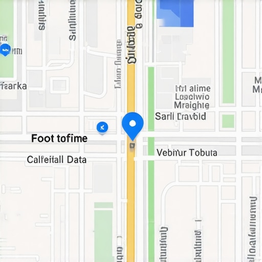 Hyperlocal Data Insights in Action Digital map showing real-time neighborhood analytics and foot traffic patterns.