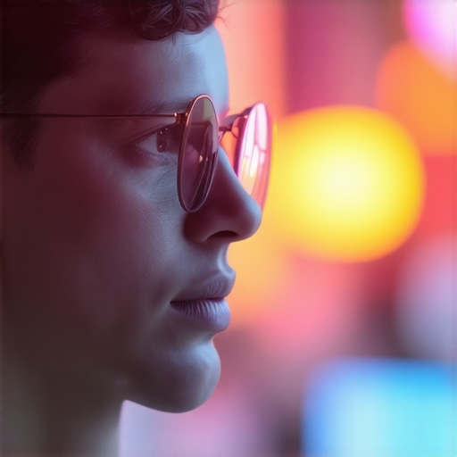 Futuristic AI system analyzing video responses for authenticity and mood in local business profiles.