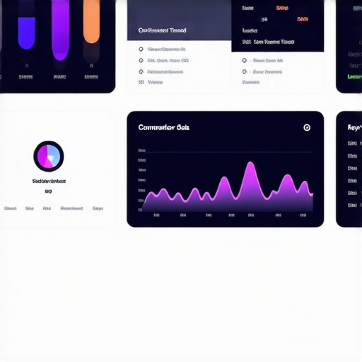 Dashboard interface with graphs, rankings, and data analytics tools for local SEO