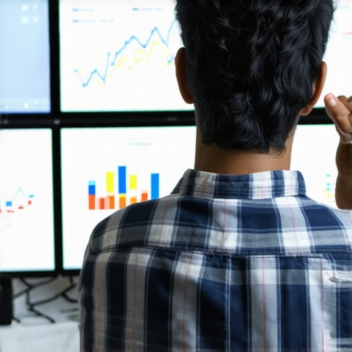 Analyzing Local SEO Metrics A marketer reviewing SEO data and analytics for local Google Business Profiles