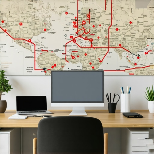 Digital map showing local SEO signals An illustrative digital map highlighting local SEO and GMB optimization techniques.