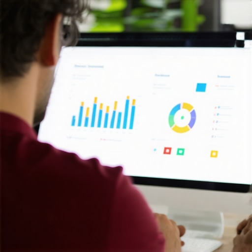 Expert Analyzing Local SEO Data Business professional reviewing SEO analytics on a digital device