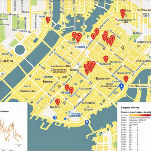 Digital map showing business clusters and analytics overlays for hyperlocal optimization.