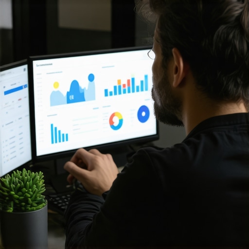 Business owner reviewing local SEO analytics on a computer screen