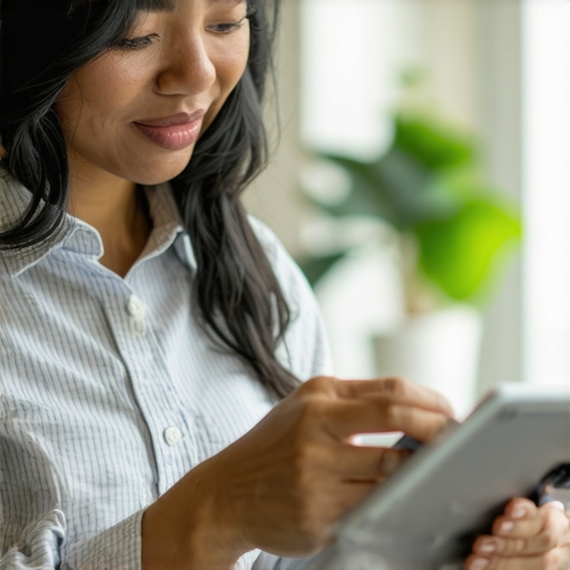 Business owner engaging with customer reviews digitally.