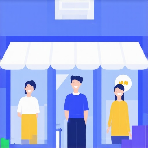 Visualizing GMB Optimization and Local SEO Strategies Business storefront with review and SEO icons, symbolizing local search optimization.