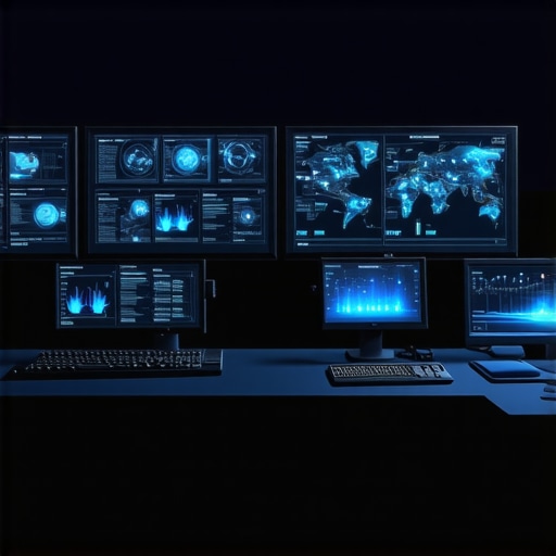 Futuristic control room showing AI analytics monitoring local business engagement signals.