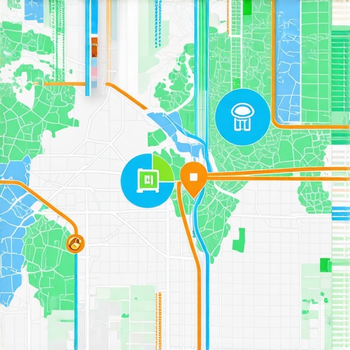 A digital map showing analytics data overlaying local business locations, symbolizing sophisticated local SEO strategies.