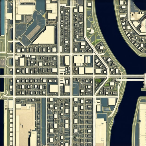 Advanced Geospatial Data Integration in Local SEO A complex digital map showcasing geospatial analytics and augmented reality overlays for local SEO.