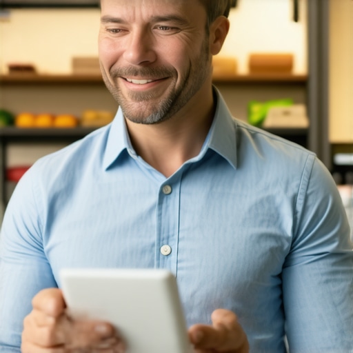 Business owner engaging with customer review to foster trust and improve local SEO