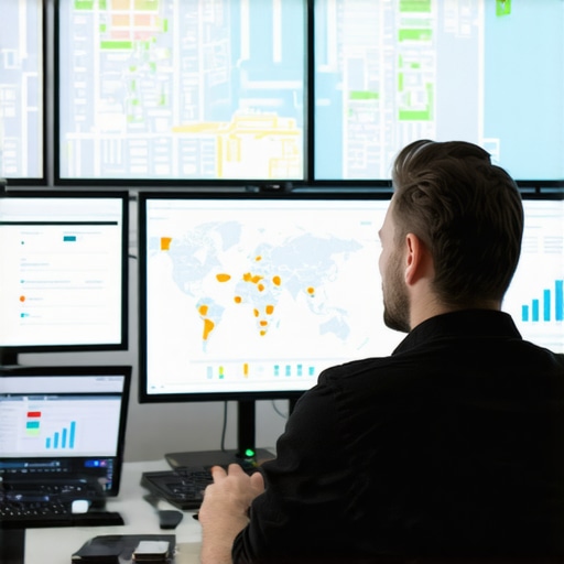 Digital marketer reviewing local analytics and maps for advanced SEO strategies