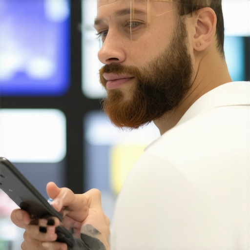 Business owner utilizing augmented reality features in a retail store to improve GMB engagement