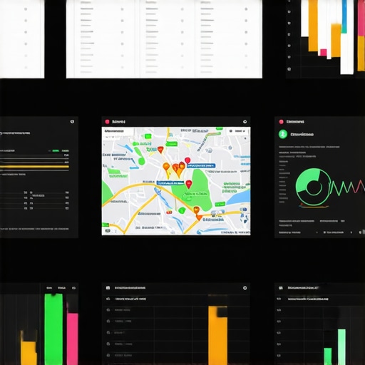 Dashboard displaying local SEO analytics and Google Maps overlay, illustrating data-driven optimization for GMB rankings.