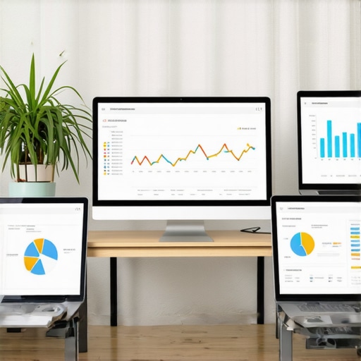 Business analysis with charts and digital marketing tools