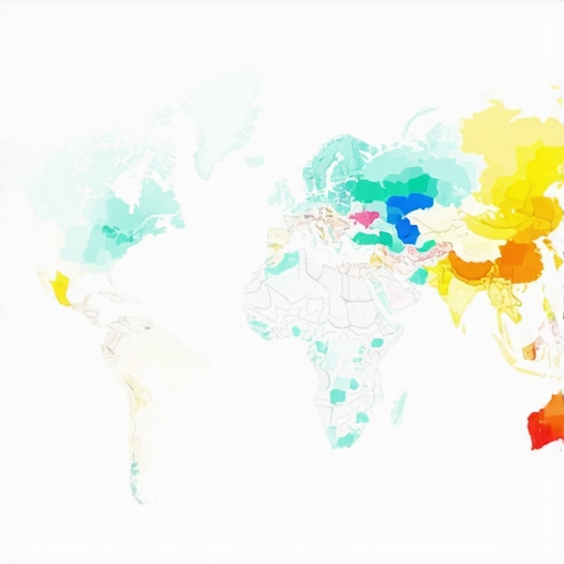 Computer screen displaying complex real-time local data maps and analytics for SEO optimization.
