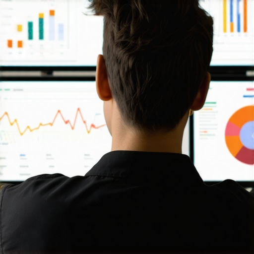 Person reviewing digital analytics dashboards showing local SEO data