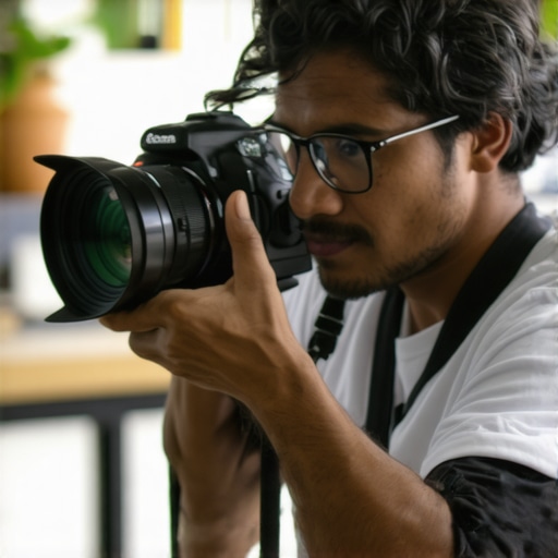 Business owner taking genuine service photos in a professional environment.