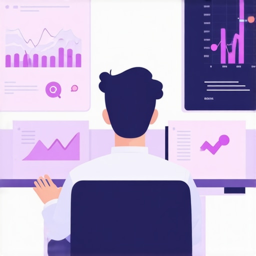 Business owner reviewing advanced SEO metrics on a digital dashboard