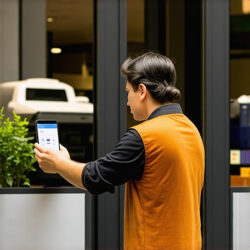 Urban storefront utilizing digital check-in systems with data analytics overlay.