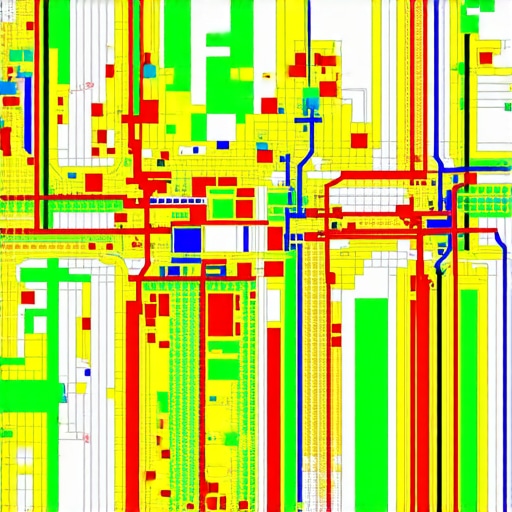 A city map with overlays of social media activity, foot traffic, and event hotspots.