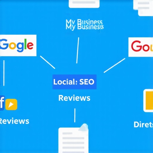 Diagram showing integration of various local SEO channels enhancing Google My Business visibility