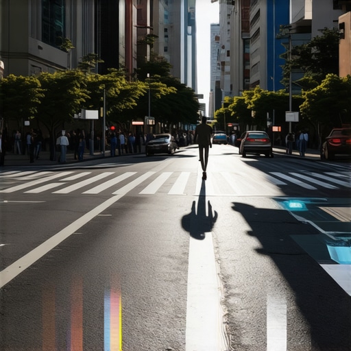 Futuristic cityscape showing AR overlays and digital interactions