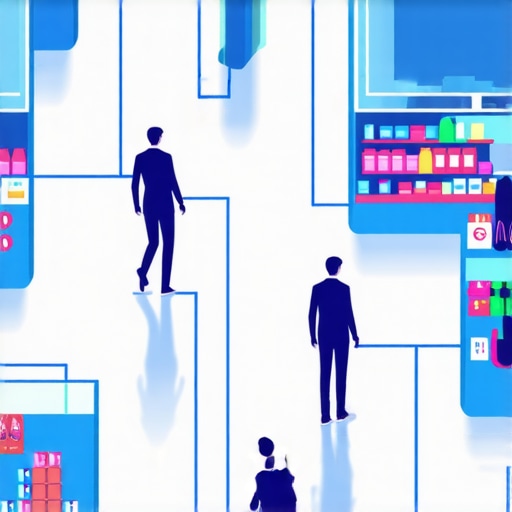 Customer movement patterns within a retail store highlighting engagement zones.