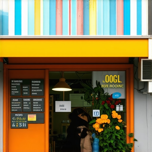 Active local storefront with engaged customers and neighborhood backdrop